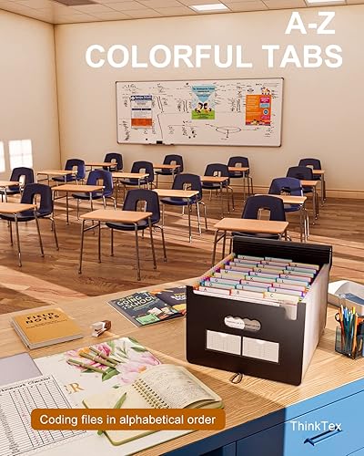Miniatura 8 de ThinkTex Carpeta de archivos expandible de 12 y 26 bolsillos, organizador mensual de documentos de recibos de facturas, mayor capacidad, tamaño