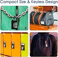 Vista 7 de Paquete de 4 cerraduras de combinación, candado de 4 dígitos sin llave, cerraduras de equipaje de metal reiniciables, cerradura de viaje de aleación