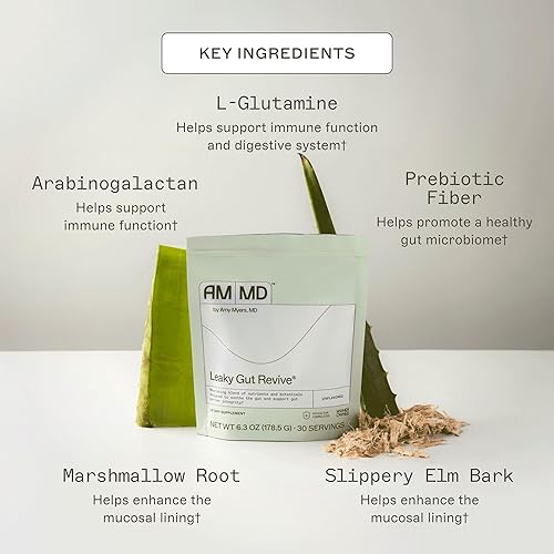 Miniatura 9 de Dr Amy Myers - Polvo revive el intestino con fugas para la reparación intestinal  L-glutamina en polvo para apoyar el estreñimiento SII diarrea