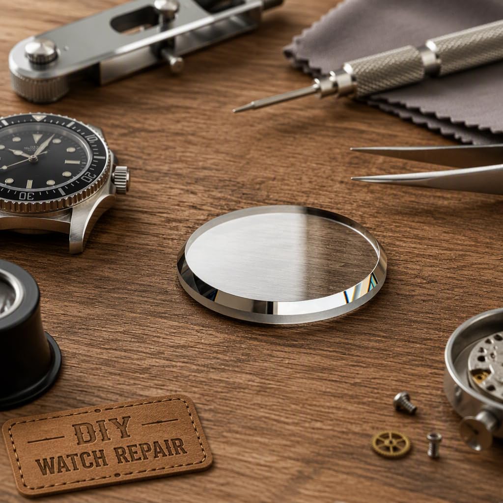 3,0 mm 31,5 mm Rundes, flaches, klares Saphirglas als Ersatz für Uhren der SKX-Serie