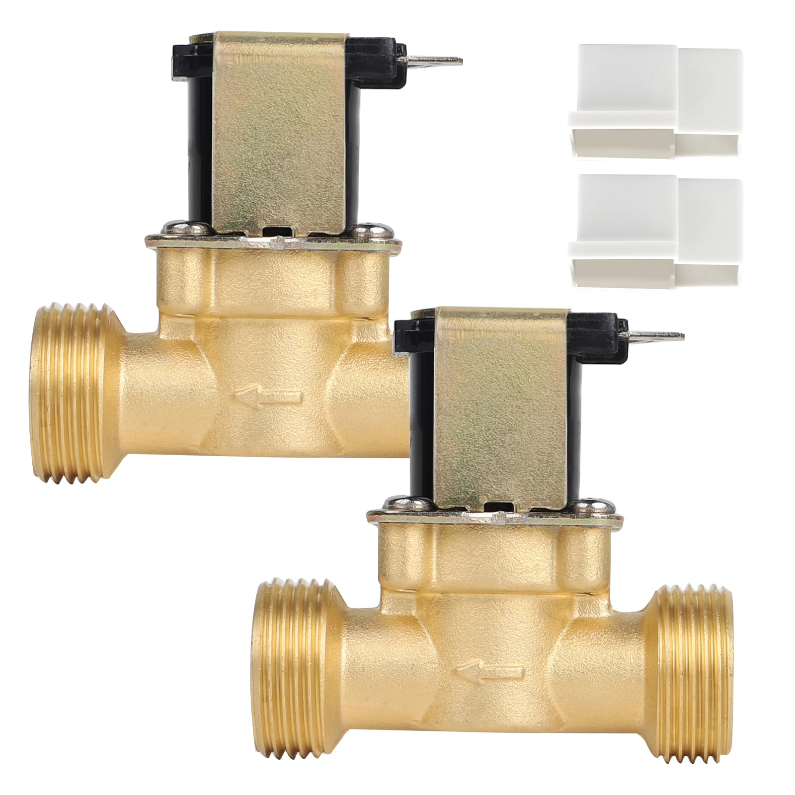 SWAWIS Lot de 2 Electrovanne 3/4" AC 230V Vanne Électromagnétique Électrique Électrovanne Magnétique en Laiton Électrovanne pour Le Contrôle de l'eau