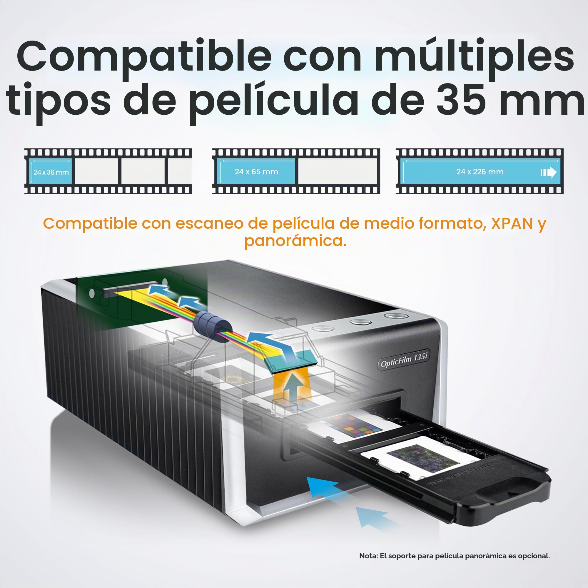 Plustek OpticFilm 135i Escáner automático de películas y diapositivas 35 mm