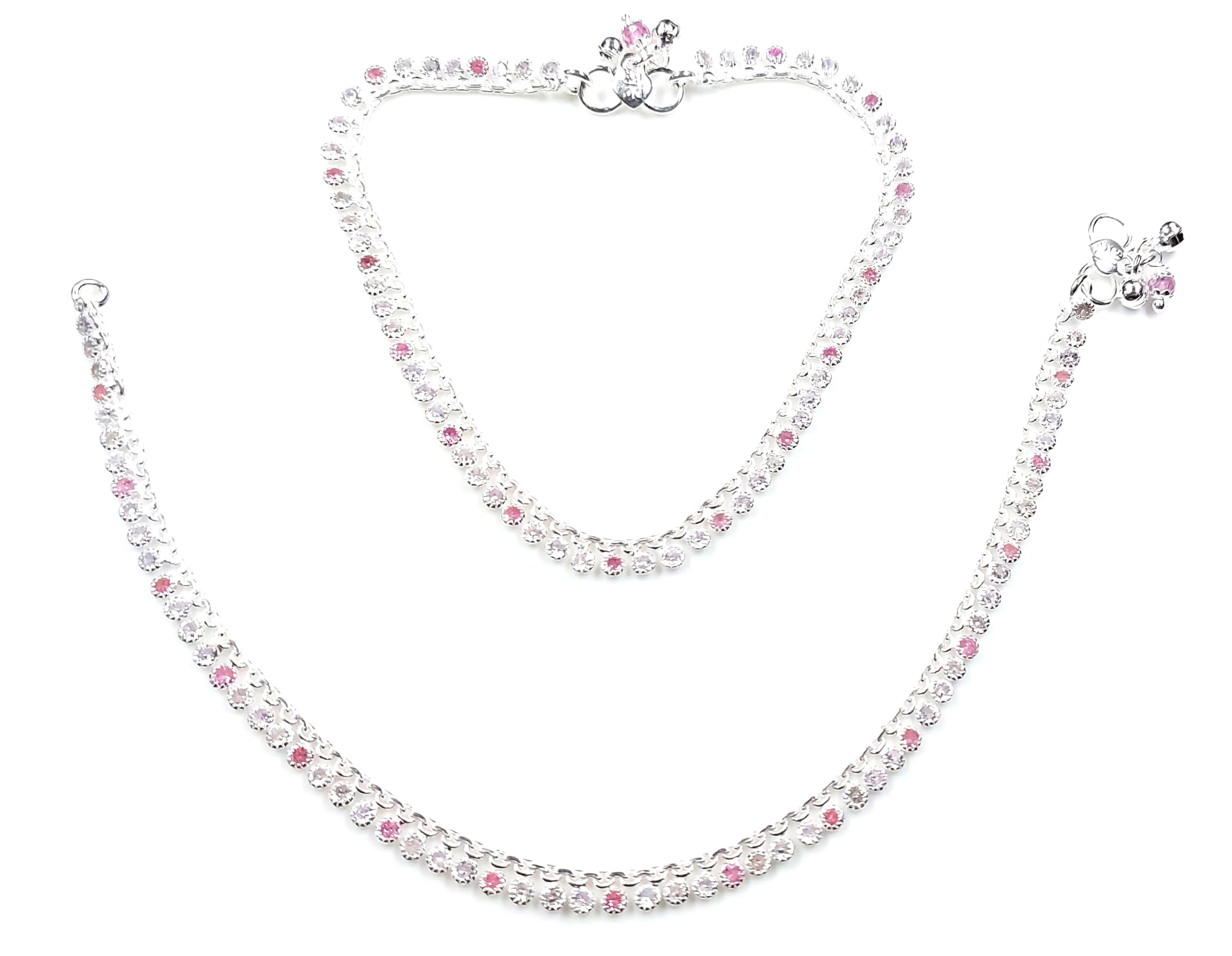 shree shobha collection Silver Anklet Payal For Womens Size - 10.5 inches-picture-30
