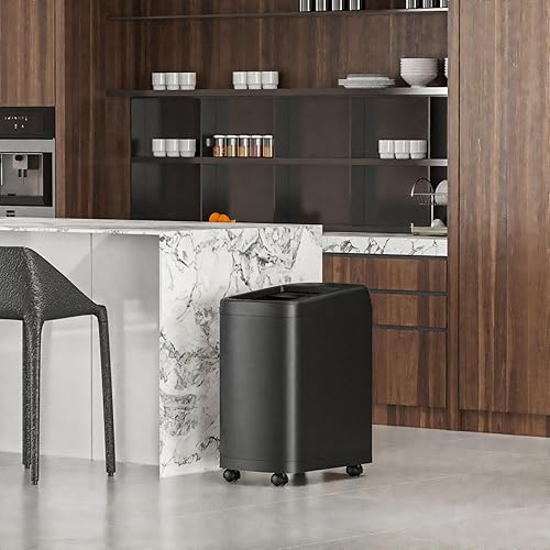 Miniatura 5 de ELLO&ALLO Cubo de basura de 13 galones de 50 litros con sensor de movimiento de cocina con ruedas, automático sin contacto de alta capacidad con