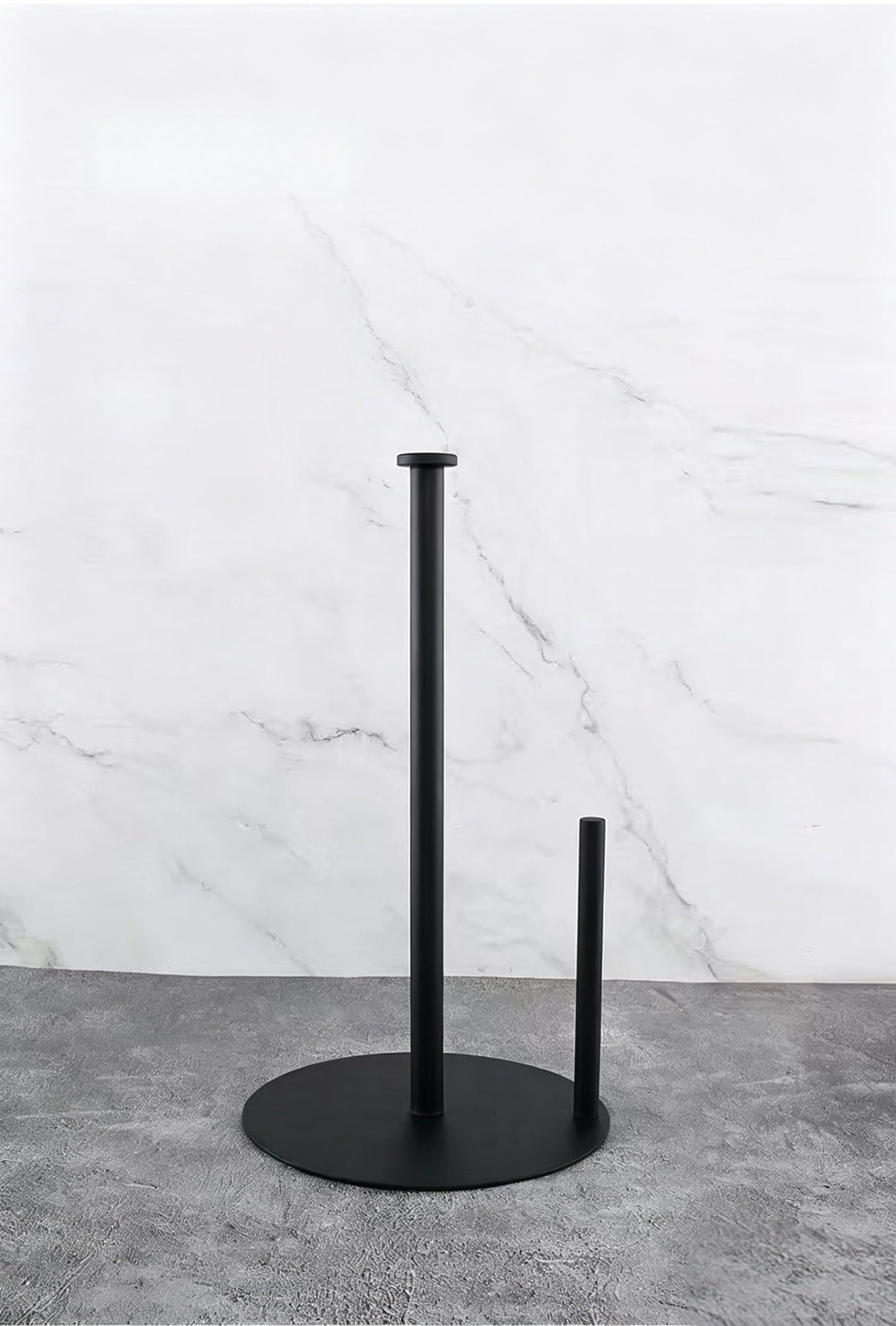 Matte Black Paper Towel Holder Countertop – Heavy-Duty Freestanding Roll Stand with Weighted Base & Non-Slip Pad, Easy One-Handed Tear for Kitchen Countertop, Fits Standard & Jumbo Rolls