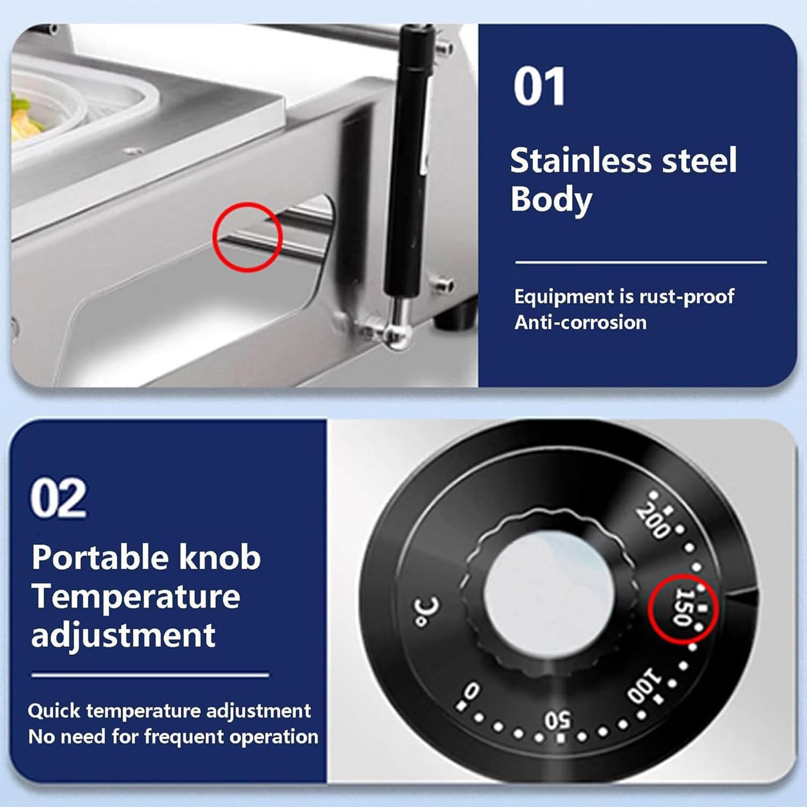 MObyat Máquina Termoselladora De Bandejas De Alimentos, Máquina De Envasado De Alimentos A Presión Manual con Antideslizante, Perilla De Temperatura Ajustable, 7-8 Bolsas/min, 180mm*130mm