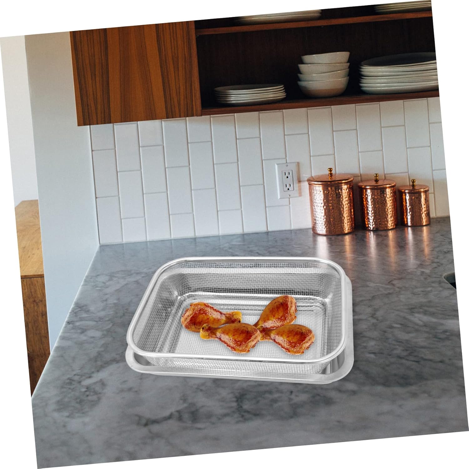 PRETYZOOM 2sets Oil Strainer Sink Colander Strainer Oil Catch Pan Bowl Baking Random Style