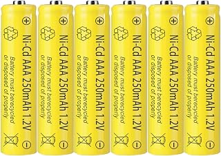 6 Pcs NICAD AAA 250mAh 1.2V Solar Light Batteries Rechargeable | Garden Light aaa battery, 250mah 1.2v ni-cd aaa battery rechargeable, nicd Triple A 250mAh Battery