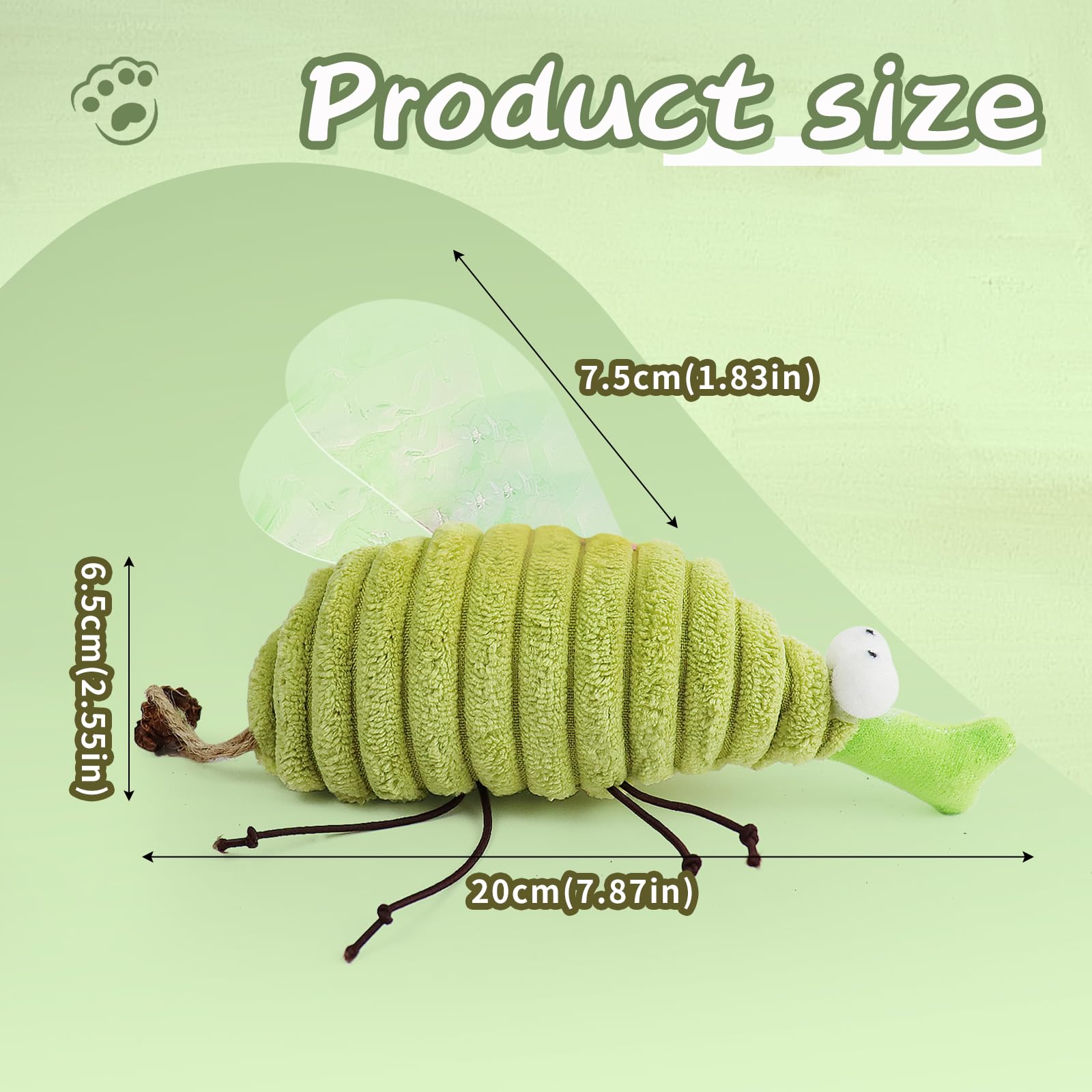 LuckyOpt Catnip Toys for Cats, Cute Catnip Toys Caterpillar Shape Cat Chew Toy, Soft Plush Cat Toys for Indoor Cats Interactive Cat Toys for Playing Teeth Cleaning (Mosquito)