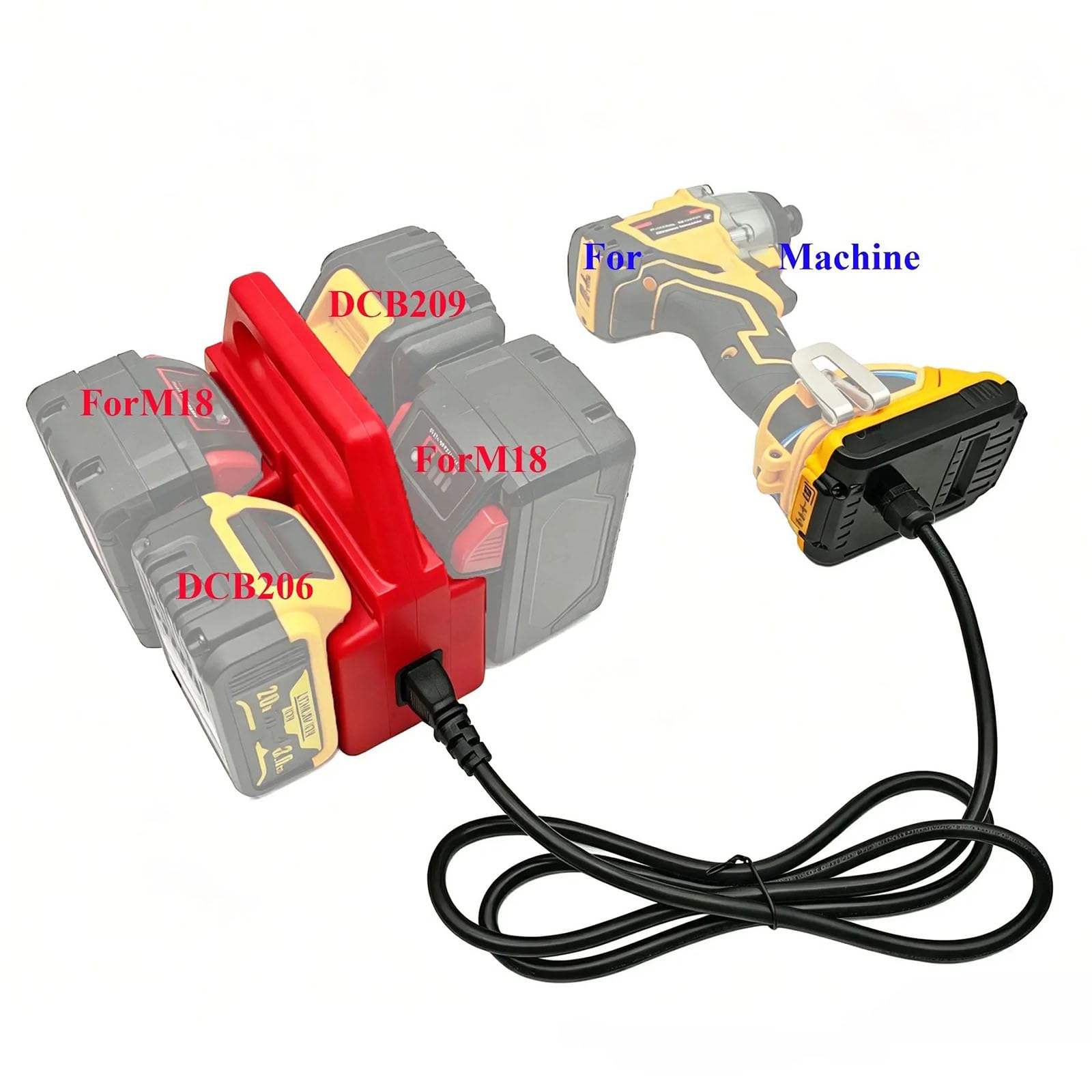 Rallonge adaptateur de batterie pour DW/MKI/MWK 18 V 21 V, MKI
