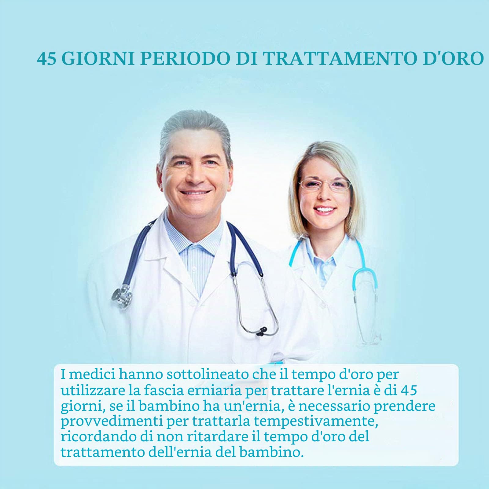 Fascia per ernia ombelicale nei neonati, supporto addominale per ombelico dei neonati, fascia regolabile blu Blu