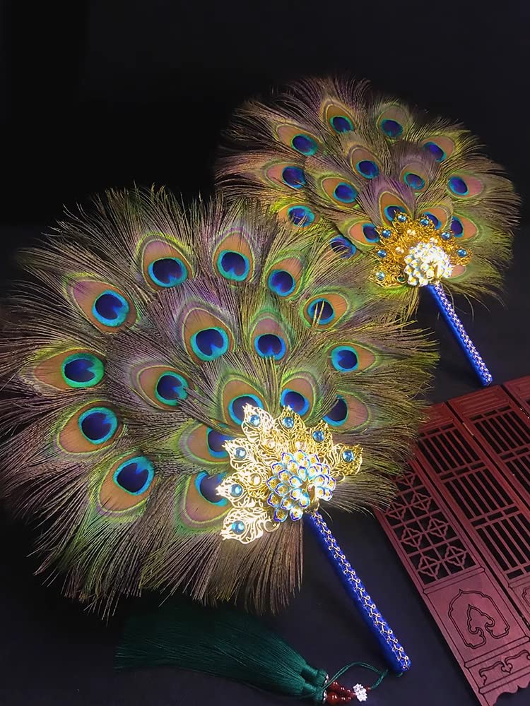 Amazon.co.jp: 華麗 孔雀風 団扇 うちわ 羽扇子 舞踊扇子 踊り 演舞扇