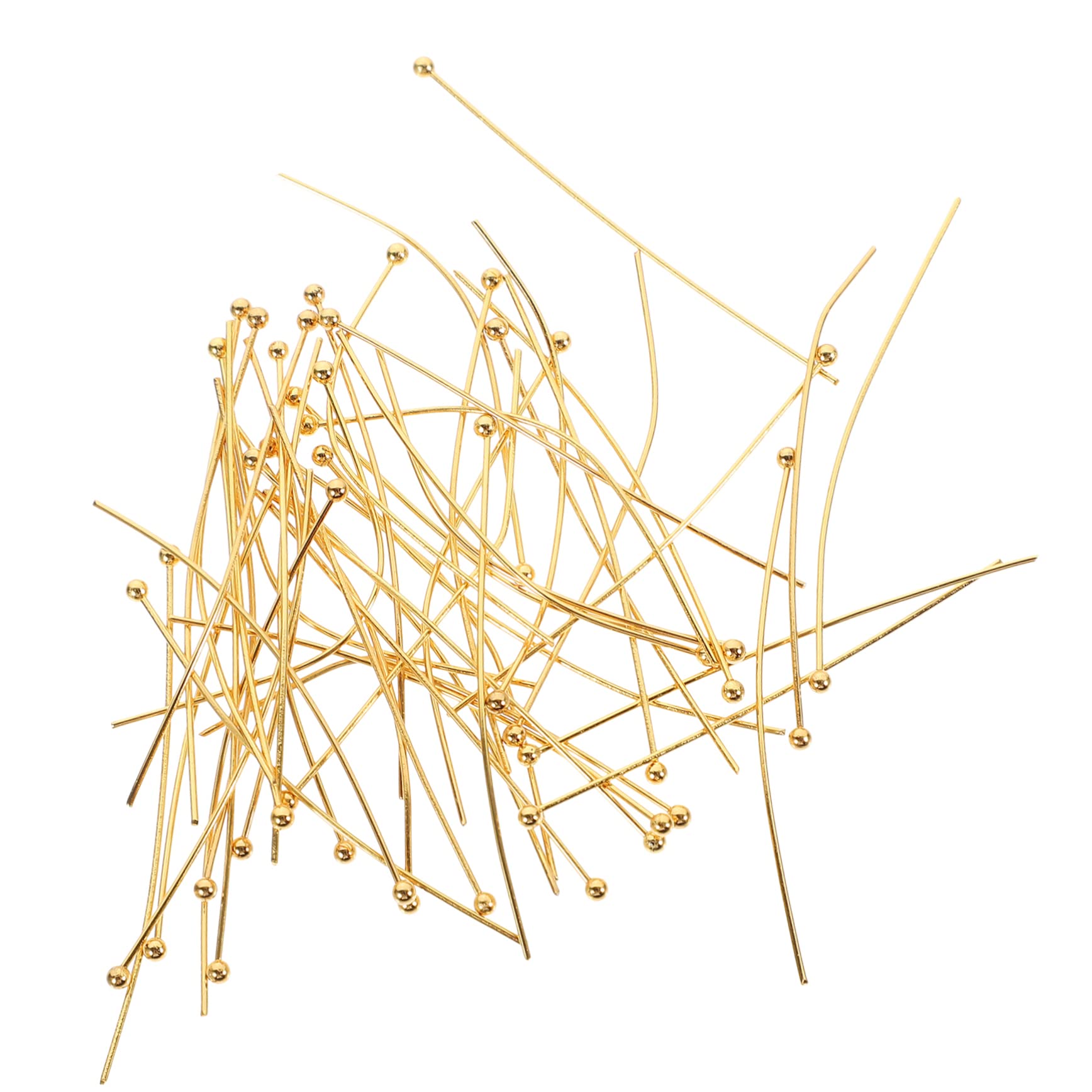 IWOWHERO Earring Pins for Jewelry Making 50pcs Stainless Steel Gold Ball Head Pins Head Pins for Jewelry DIY Headpins