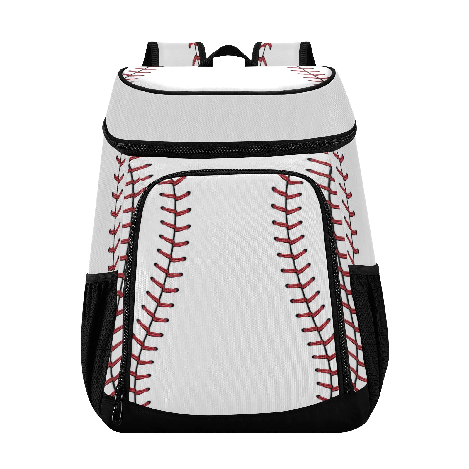 xigua Sport Stripe Baseball Cooler Backpack Leakproof Large Capacity Insulated Backpack Cooler Bag Lunch Bag for Work/Hiking/Camping/Beach/Fishing