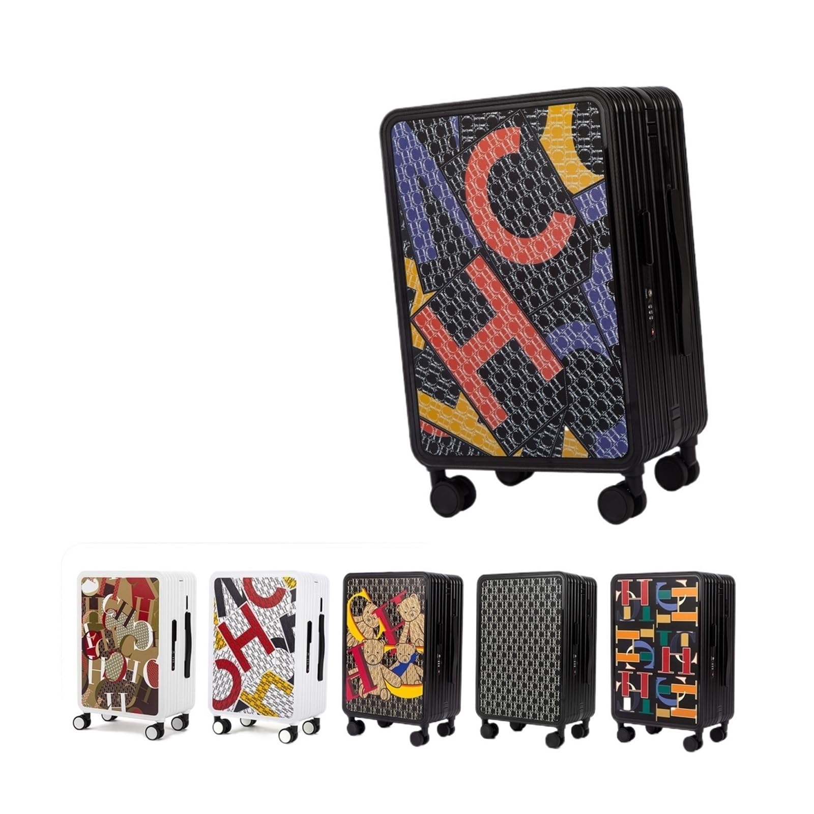 Sensore di velocità della ruota Classic Fashion Unisex New Roller Bagagli Lettera Grande Capacità Business Travel Bagagli ABS Sensore di velocità della ruota anteriore, Stile 1., One Size