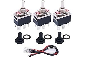 TWTADE 3Pcs Latching Rocker Toggle Switch 6 Pin 3 Position ON/OFF/ON DPDT