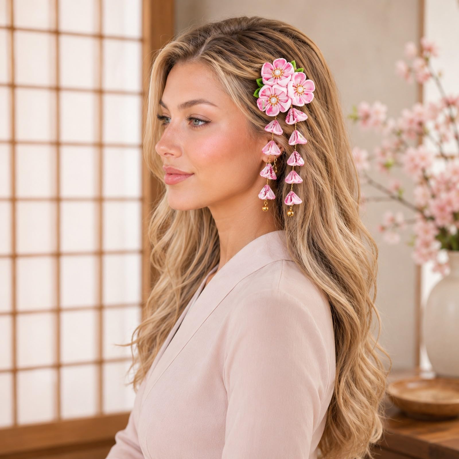 Amazon.com : LUOZZY Japanese Kanzashi Hair Clips Flower Tassel