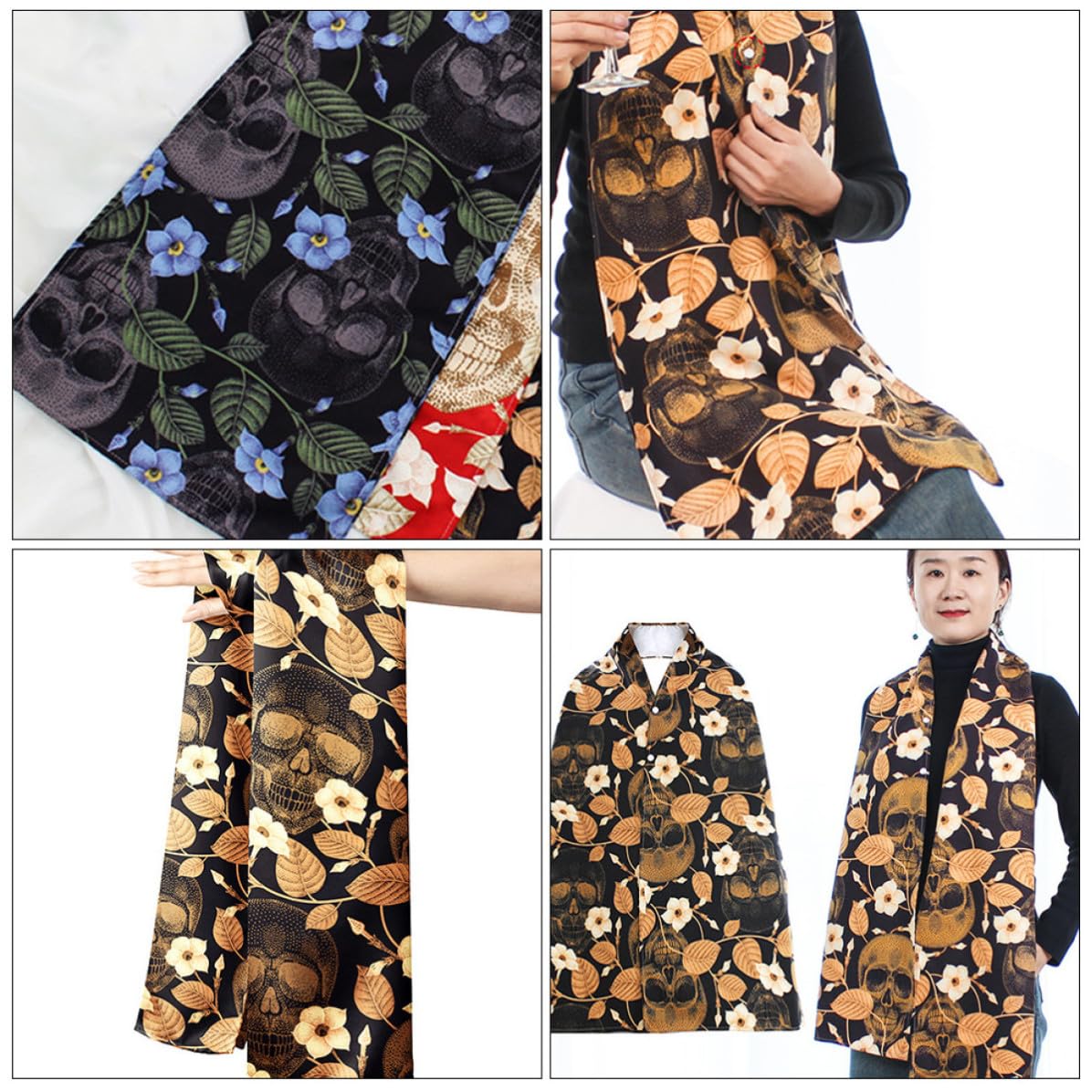 Abaodam 8 Stück Lätzchen für Erwachsene mit Stylischem Druck Polyester Leicht und Auszuziehen Vollflächiger Schutz als Essschal für Ältere Menschen Beim Essen