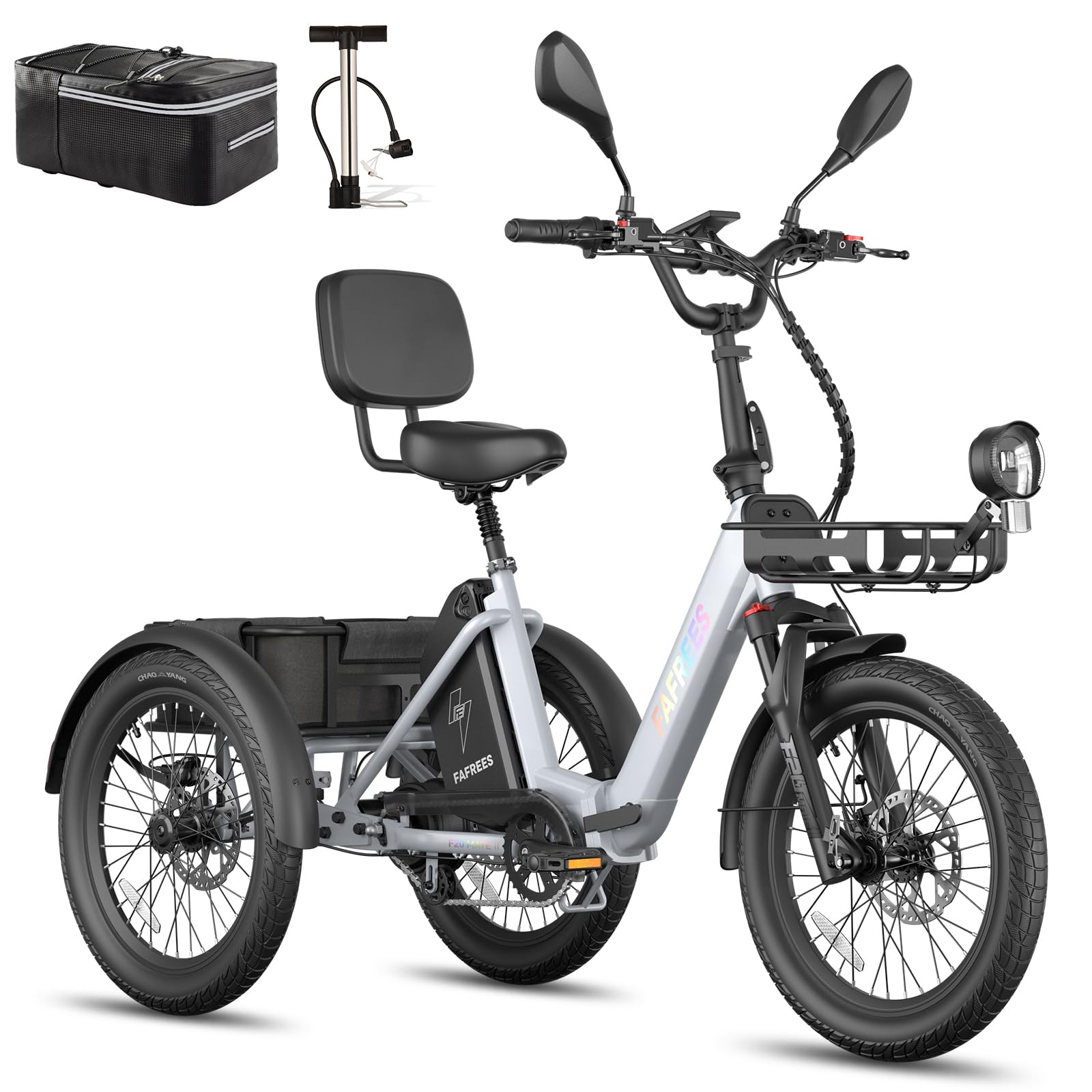 Fafrees F20 Mate E Bike - Triciclo per adulti, 48 V, omologazione ufficiale, bicicletta elettrica da uomo e donna, 3 ruote 65 N.m, triciclo elettrico da 20 pollici, 180 kg2
