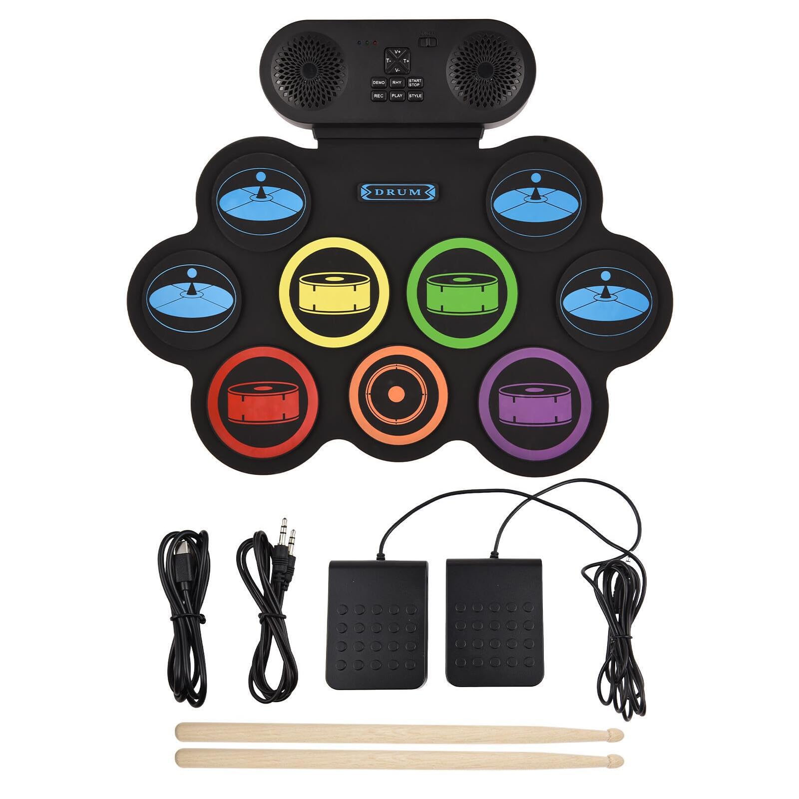 Batteria elettronica portatile USB adatta per gli appassionati di musica con ricca libreria di suoni tra cui ritmi rock Rolling Up Drum