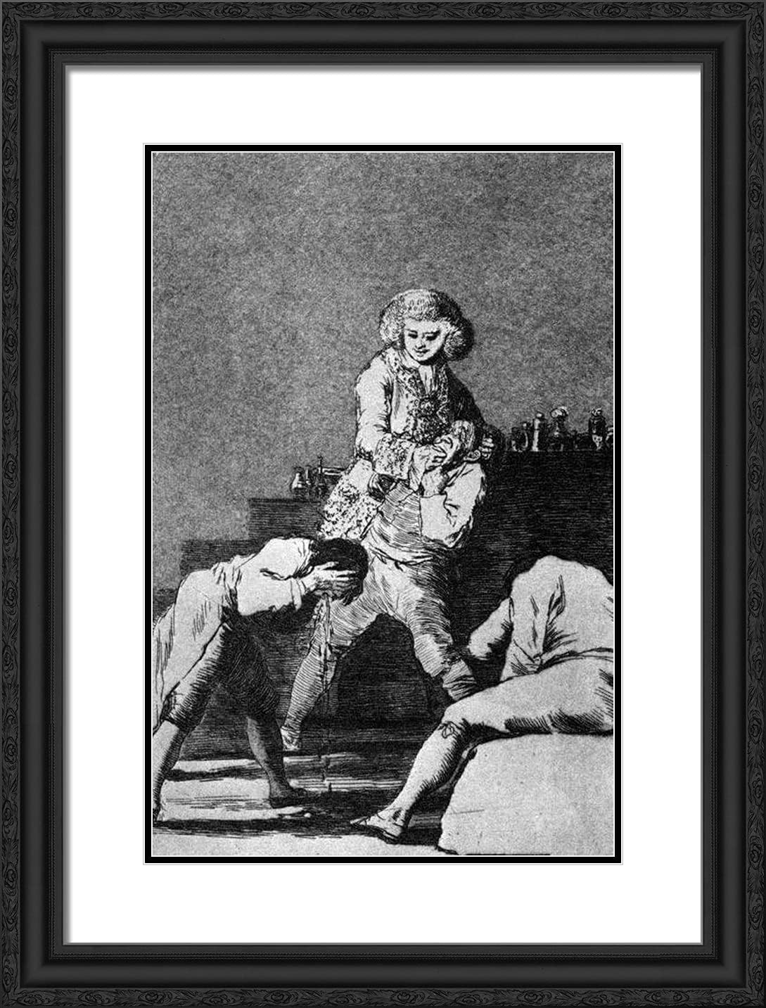ArtDirect Goya, Francisco 19x24 Gold Ornate Framed Art Print with Double Matting Titled: To the Count Palatine
