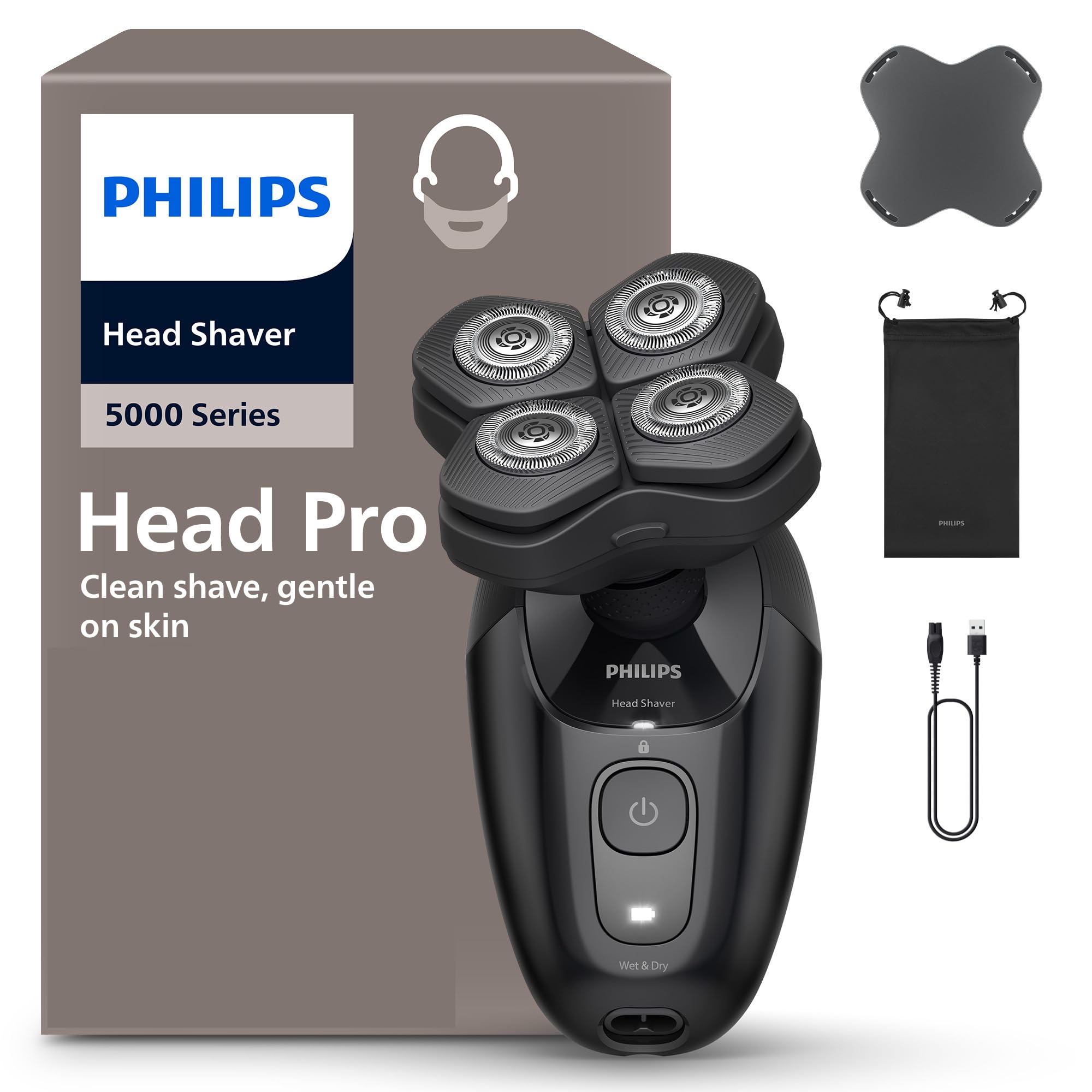 Philips Philips Head Shaver Pro 5000 Series - Skull Shaver for Men and Women, 360° Flexing Head & ComfortCut Blades for Clean Shave, Gen