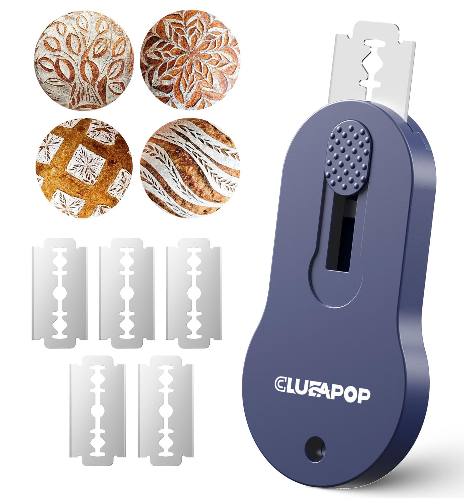 CLUEAPOP Extractable & Magnetic Bread Lame Dough Scoring Tool,Sourdough Scoring Tools,Bread Dough Cutter Slashing Razor Tool,5 Razor Blades,Bread