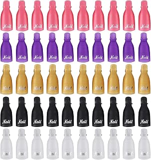 Colorful Nail Polish Remover Clips 50 Pcs Plastic Acrylic Nail Art Soak Off Cap Clips Gel Polish UV Remover Wrap Tools