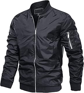MAGCOMSEN Herren Windbreaker Übergangsjacke Casual Leichte Bomberjacke Armee Fliegerjacke Blouson Lässig Jacken Herbstjack...