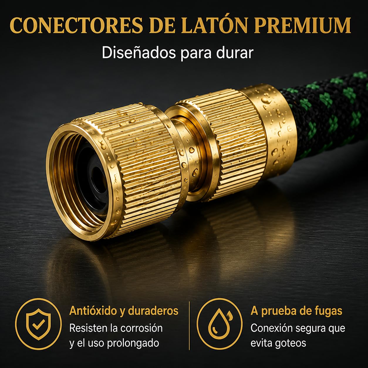 Manguera Extensible con Pistola Multifunción, Conectores de Latón y Bolsa de Almacenaje, Manguera Flexible Antitorsión para Jardín y Limpieza