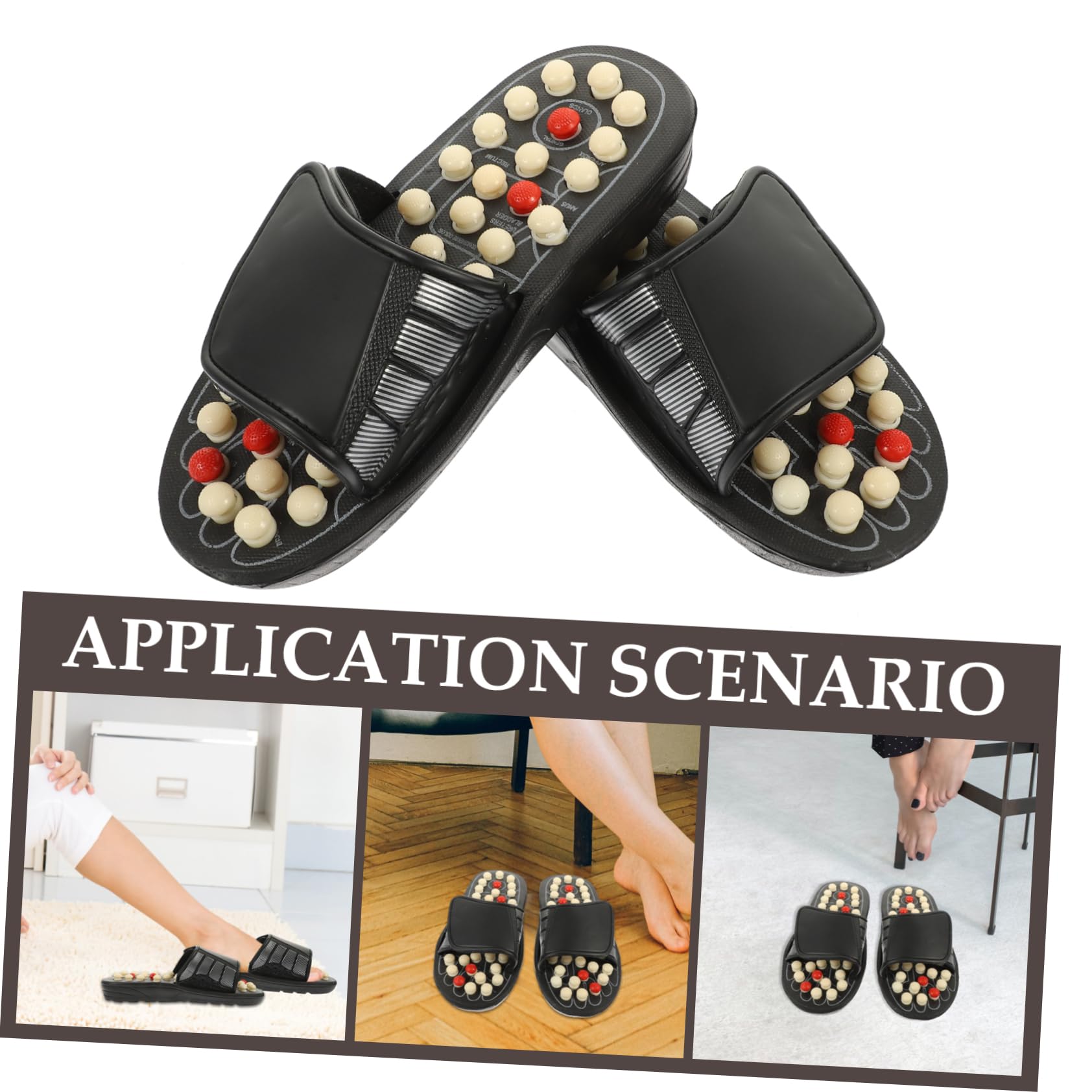 Akupunktur Massage Slipper zur Fußpflege Pu und Eva Material Entspannung für Fußsohle Fördert Blutzirkulation Unisex Massage Sandalen für Fußmassage