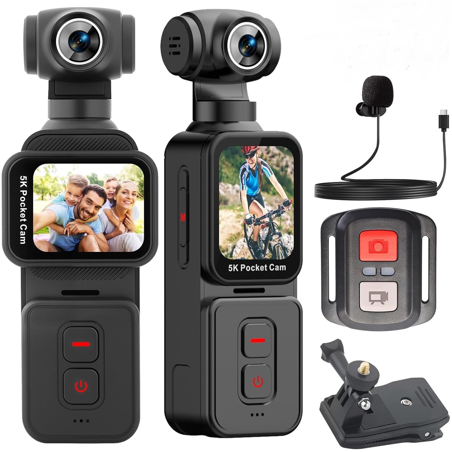 k28 Pocket Camera 5K with Face Detection Automatic Rotating Lens Vlogging Camera with Rotatable Touch Screen External Mic Remote Control-image-26
