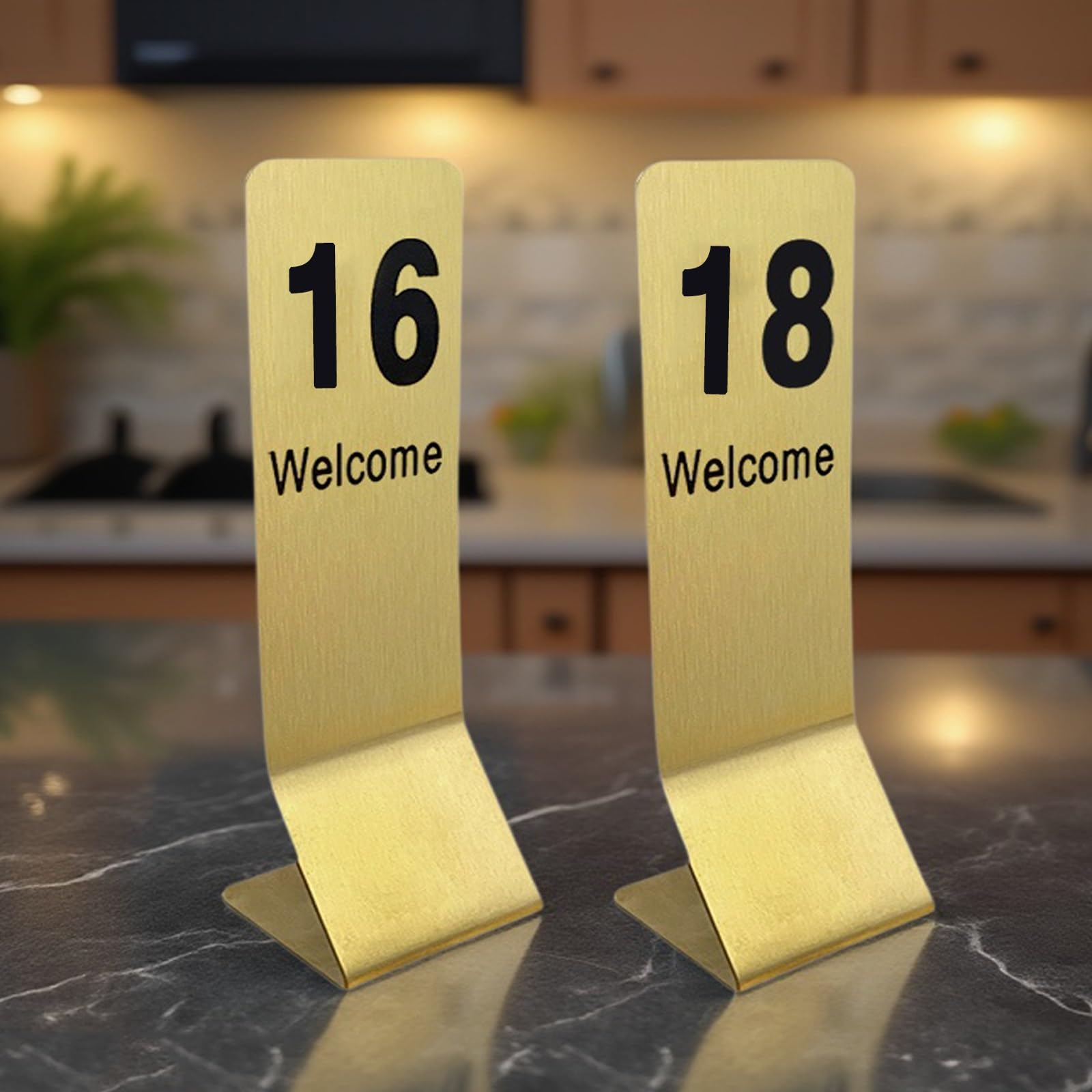 Targhette in metallo con numero da tavolo, double face, impilabili, in acciaio inox, da 1 a 20, facili da pulire per ristoranti, bar, feste, matrimoni