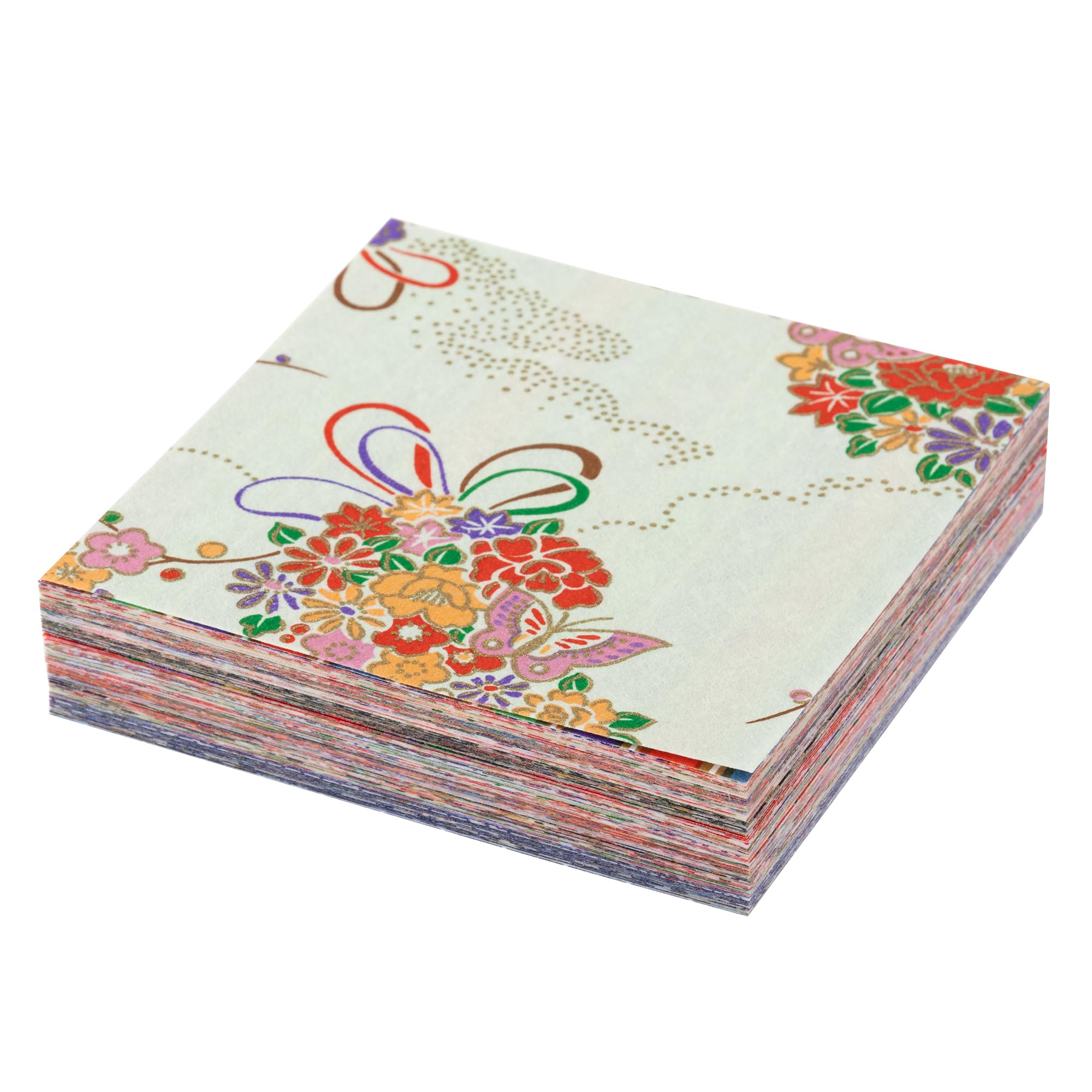 【Amazon.co.jp Exclusive】Washi Kawasumi Chiyogami Yuzen Washi 10×10cm 100 Patterns Each 1 Piece 100 Sheets (10cm) : Hobbies