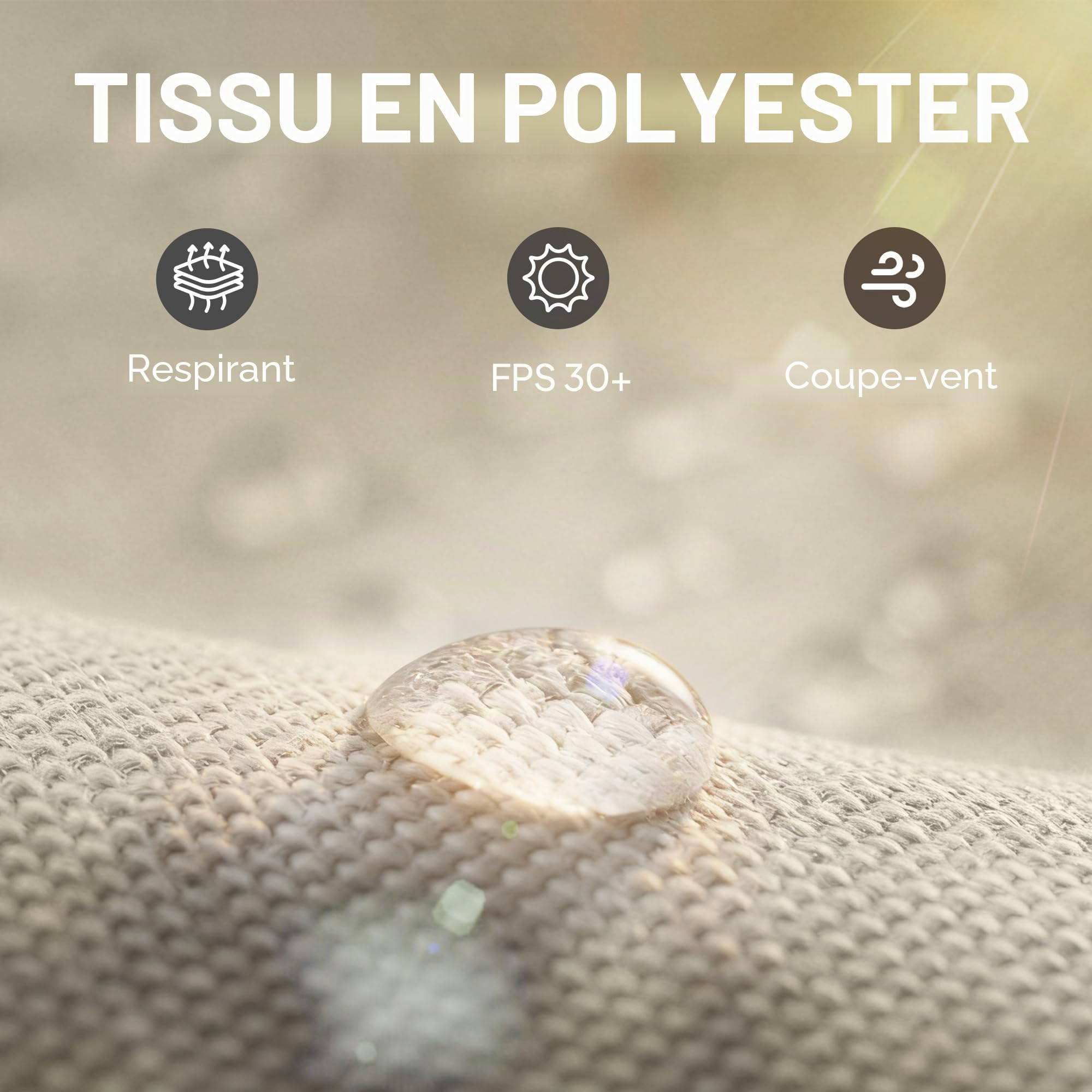 Outsunny 4 parois latérales pour Gazebo 3x3 m imperméables Gris Clair