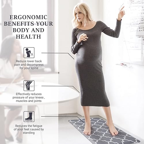 Miniatura 6 de WiseLife - Tapete de cocina acolchado anti fatiga y antideslizante resistente al agua tapete ergonómico de PVC cómodo para cocina hogar oficina