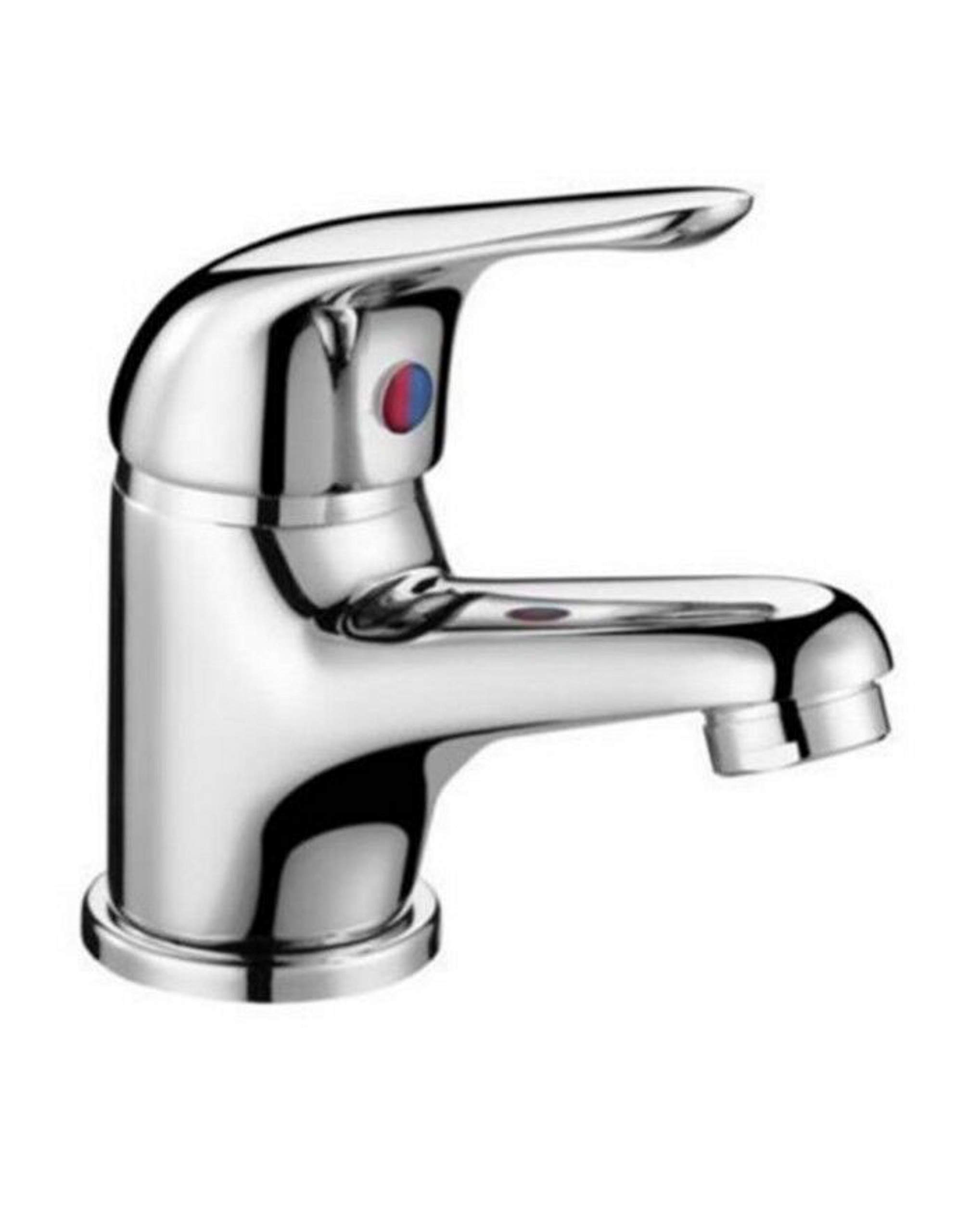 Round Mixer Tap Tap with clicker Waste, Silver/Metallic