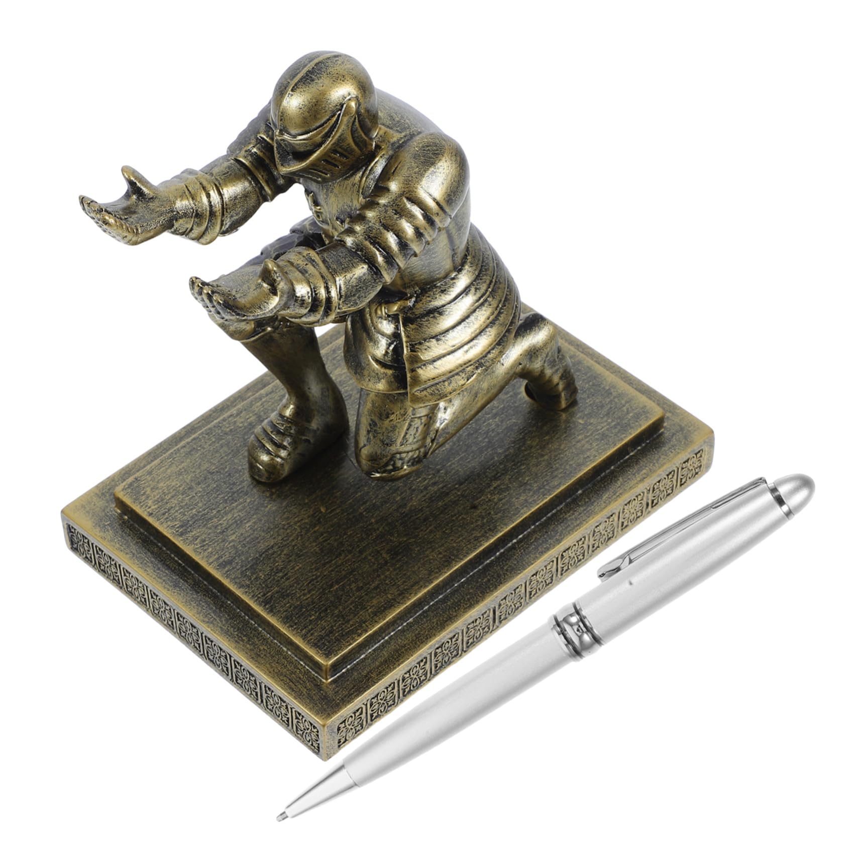 Goldener Stiftehalter Soldatenfigur aus Kunstharz, Dekorativ