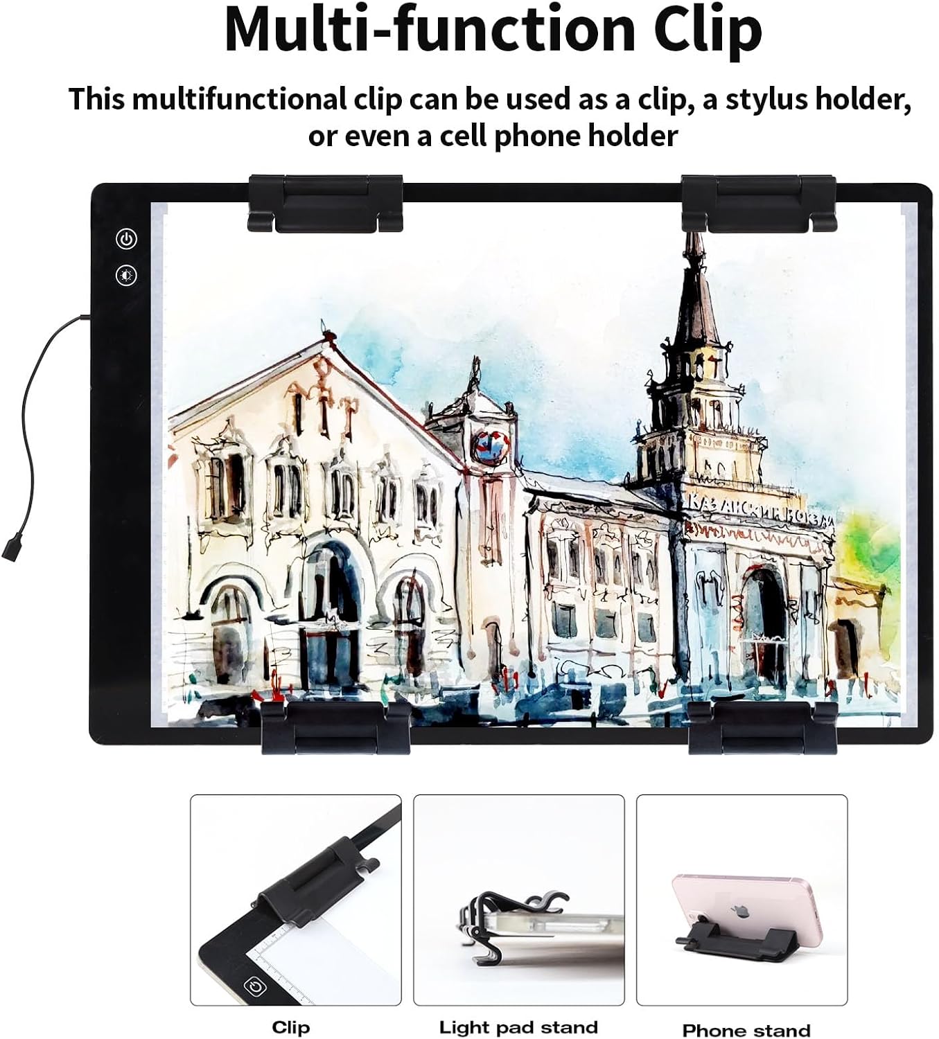 PICOVISTA A1 Large Light Pad for Diamond Painting,LED Tracing Light Box with 3 Color Modes and Adjustable Brightness,Battery Powered Oversize Light Table for Weeding Vinyl,Drawing,Sketching,Artists