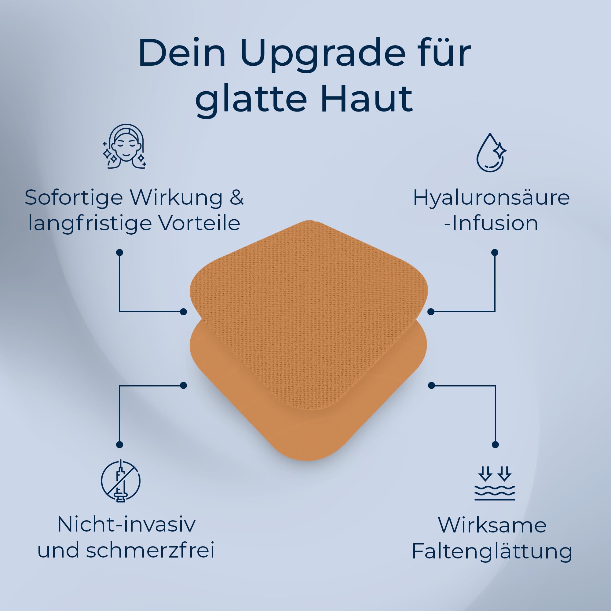Patches & Pads Zornesfalte Pflaster aus Baumwolle mit Hyaluron 60 Stück - Extra stark haftend - Zornesfalte glätten, Anti Falten Pflaster, Gesichtstape gegen Falten (1er Pack)