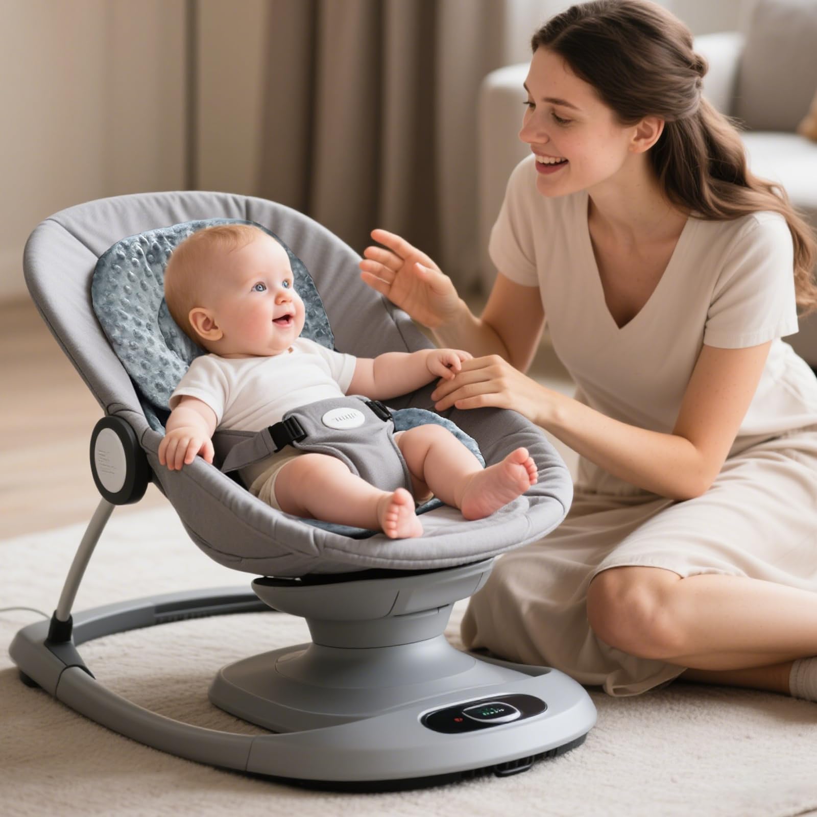 Coussin de siège auto pour bébé - Soutien de la tête et du corps pour nouveau-né - Coussin réversible 2 en 1 - Coussin de poussette doux - Pour sièges auto, landaus, poussettes et balançoires - Gris