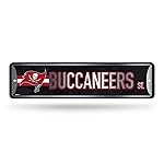 Rico Industries NFL Tampa Bay Buccaneers Home Dcor Metal Street Sign (4 x 15) - Great for Home, Office, Bedroom, & Man Cave - Made,Silver
