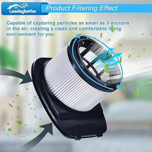 Miniatura 5 de Leadaybetter Filtro de repuesto para Shark Rocket Pet Pro IZ162H IZ361H IZ362H IZ363HT IZ440H IZ441HBRN IZ462H IZ482H IZ483H IZ483H, pieza # XHF161H