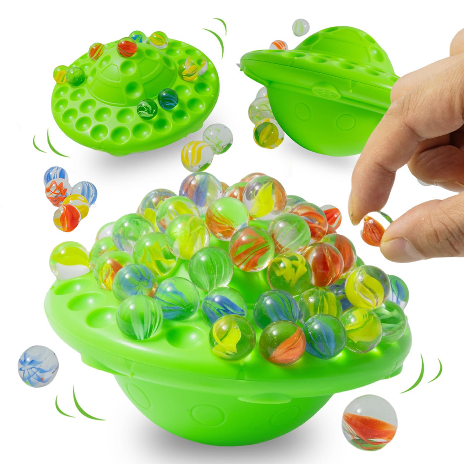 Clnyrwcb Marble Balancing Game: 60 Colorful Marbles, Family Game Night-1-4 Players, Challenges Accuracy & Technique, Fun Toys for kids Ages 8+, Single Player and Team Mode
