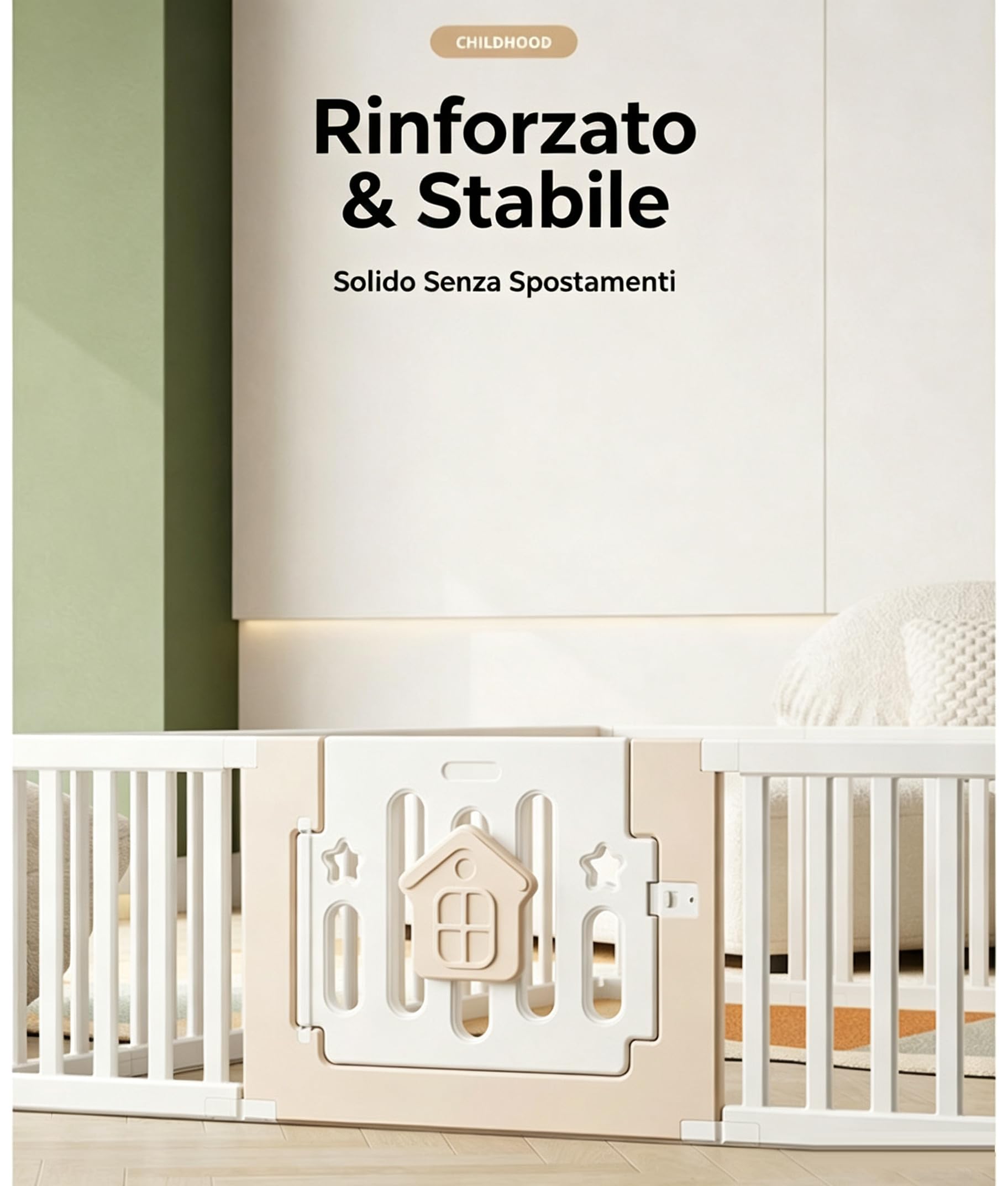 YAZOCO Box Bambini Pieghevole Recinto per Bambini Sicurezza Barriera Giochi Protezione 150 x 180 cm Aspirazione base