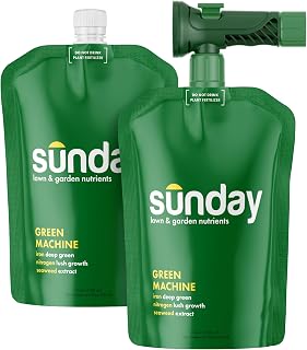 Sunday Green Machine Liquid Lawn Fertilizer 2-Pack 42.3oz - Lush Greener Grass, Hose Sprayer, Covers 10,000 Sq Ft in 15 Min