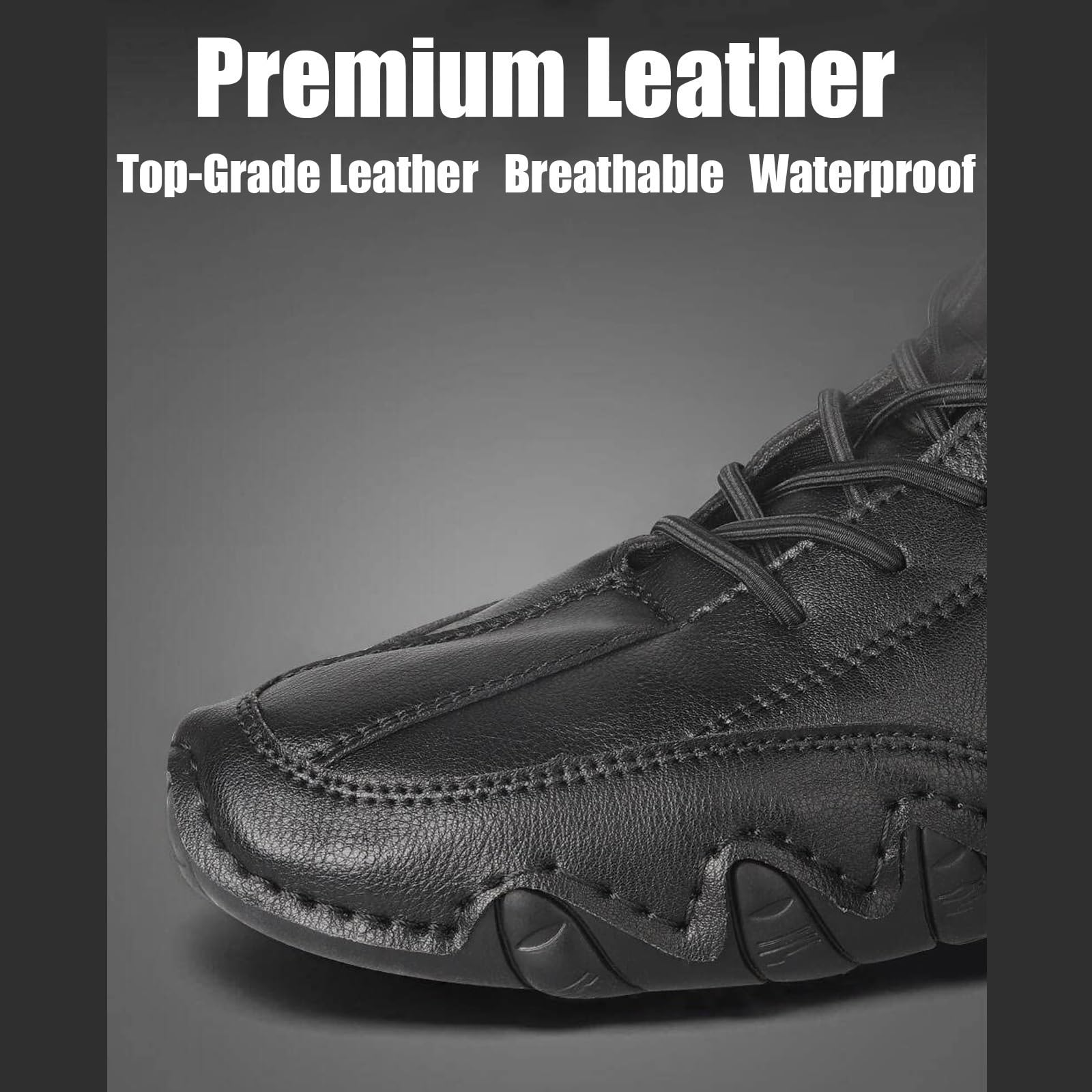 Chaussures orthopédiques imperméables et respirantes Vogldeck for hommes et femmes – Chaussures de pieds nus faites à la main, légères et décontractées, idéales for la randonnée(Noir,37 EU)
