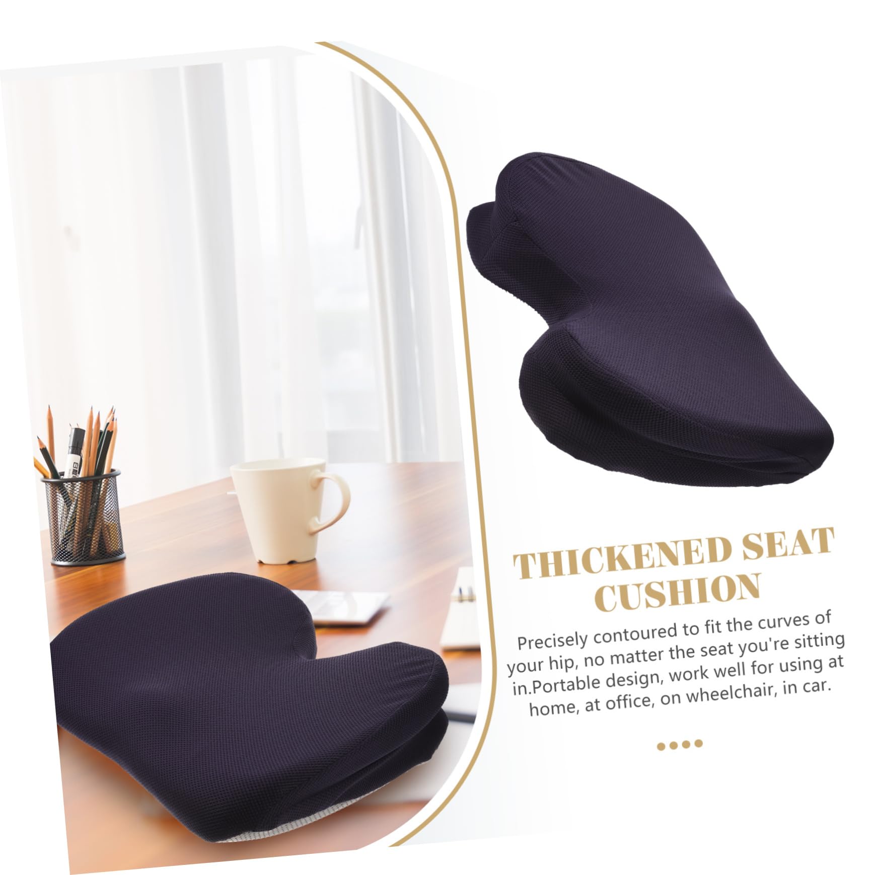 DOITOOL Cojín de para Dolor de Coxis Almohada de Espuma Viscoelástica para Embarazo y Sillas de Oficina Diseño Ergonómico y Superior Azul