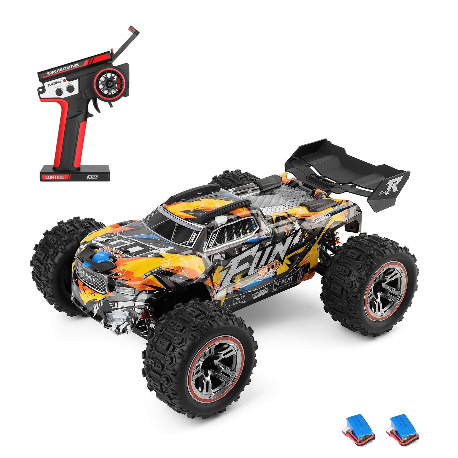 Goolsky Auto telecomandata, RC Car 2,4 GHz, 1/18, camion radiocomandato, 60 km/h, ad alta velocità, RC Auto Offroad SUV Crawler con motore brushless LED