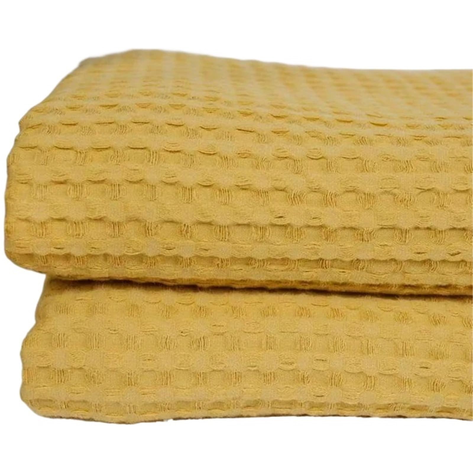Couverture mousseline de coton jaune 200x230 cm drap été gaufré